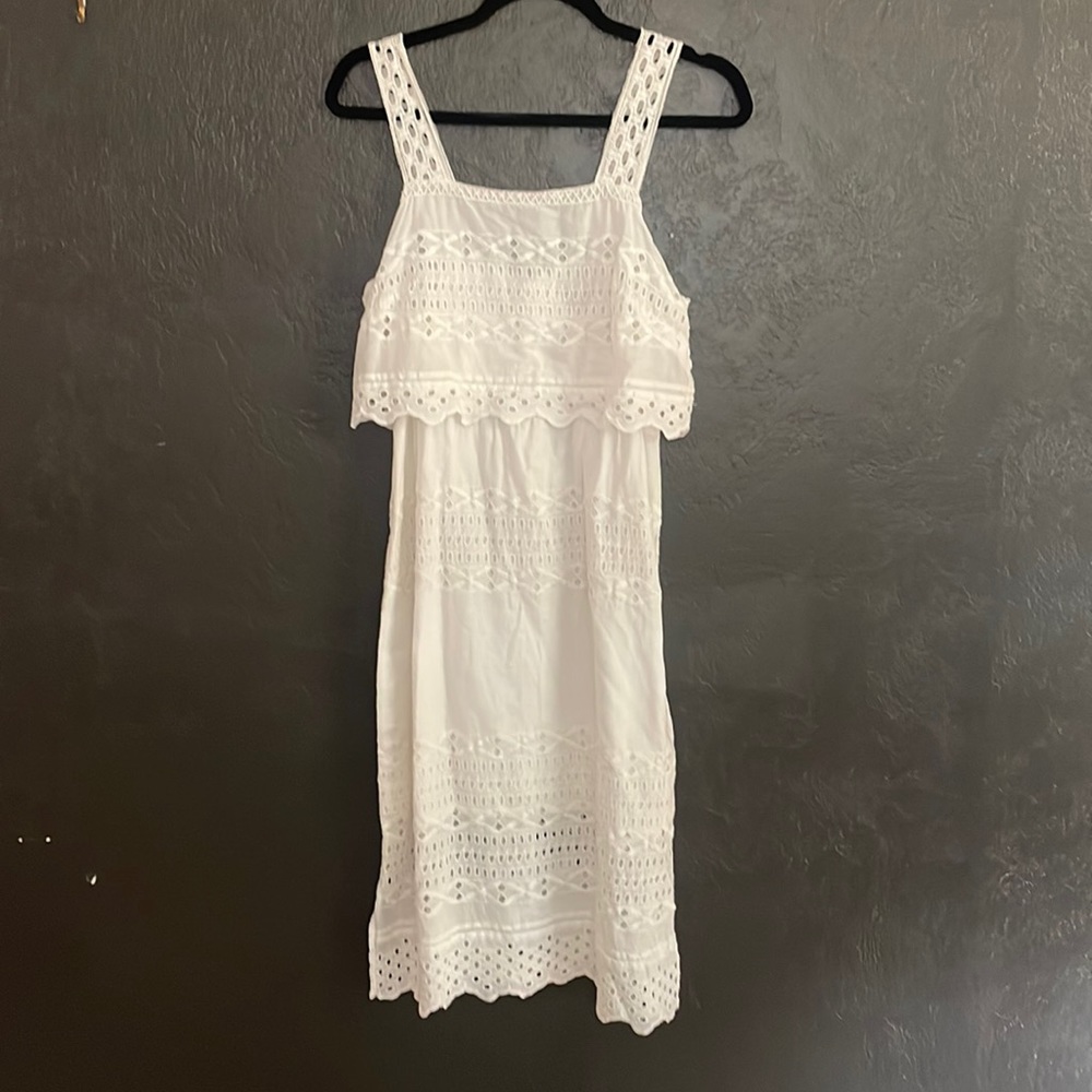 Cotton midi length eyelet dress from JCrew